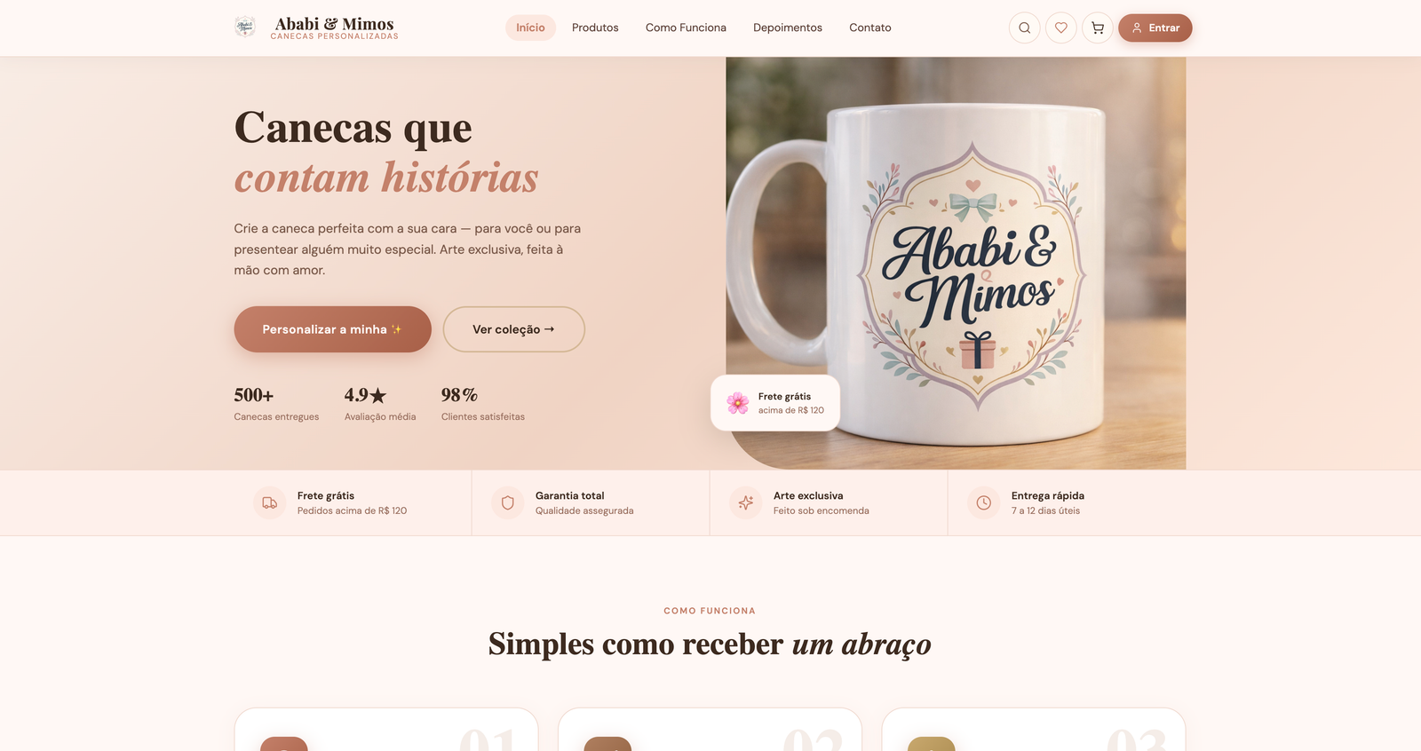 Site e-commerce da Ababi & Mimos